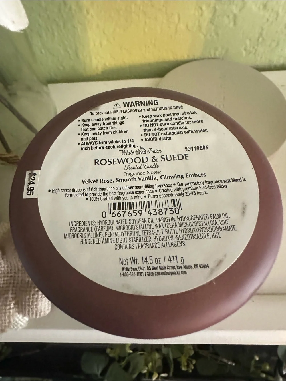 White Barn Rosewood & Suede Candle - Plum